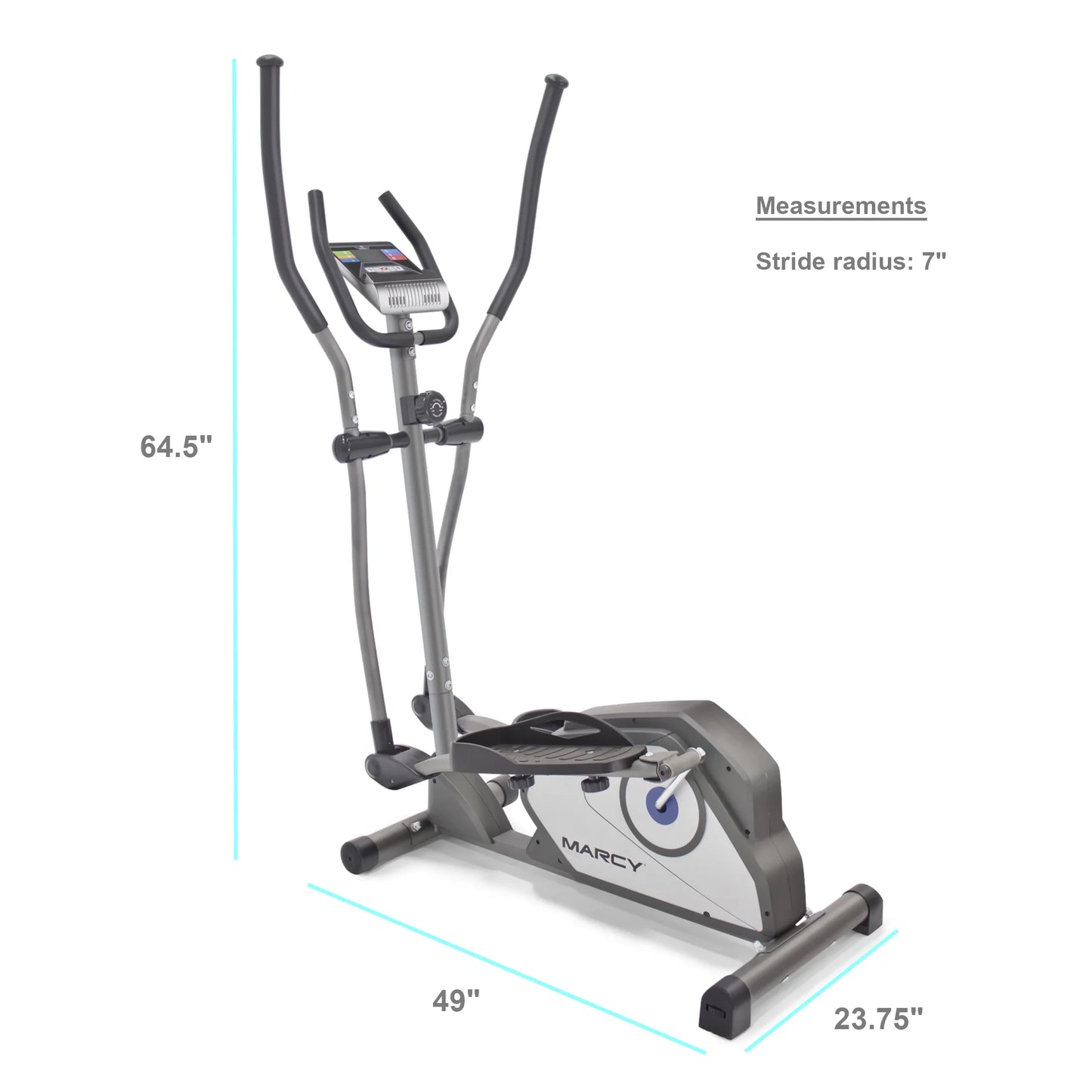 Home Gym Elliptical Trainer with Display Panel and Oversized Pedals