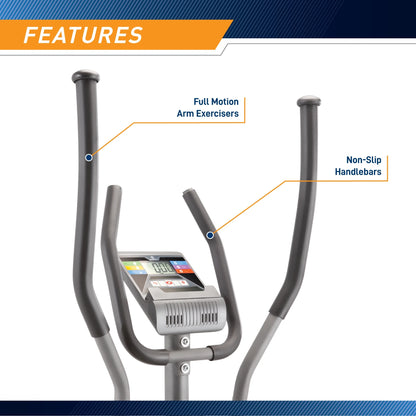 Home Gym Elliptical Trainer with Display Panel and Oversized Pedals