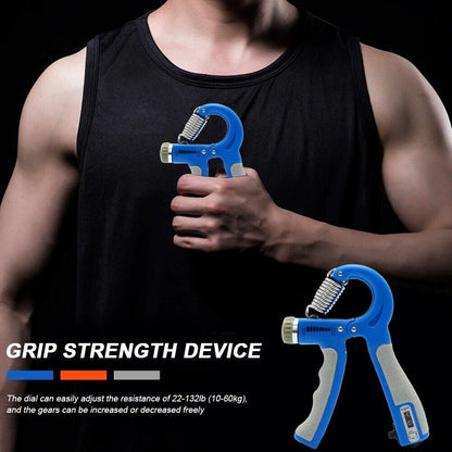 Hand Grip Strength Power Trainer Gripper Strengthener Adjustable Gym Exerciser