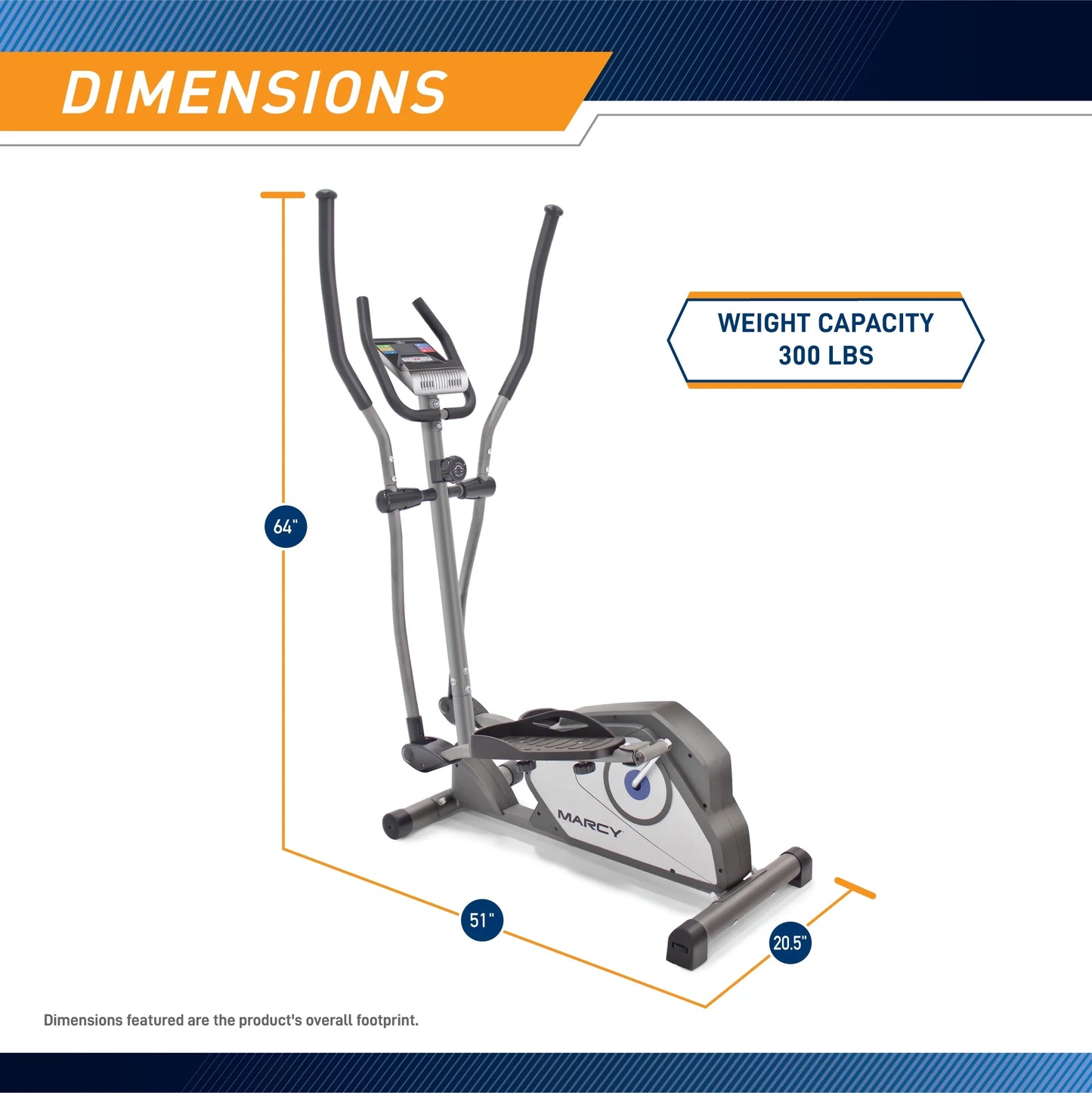 Home Gym Elliptical Trainer with Display Panel and Oversized Pedals